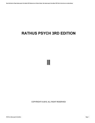 Reading Psych Rathus 3rd Edition - IndaBook on READ PDF PDF